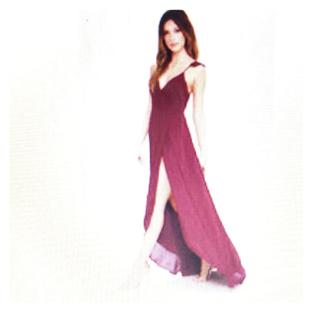 “Here’s To Us” burgundy wrap high-low dress